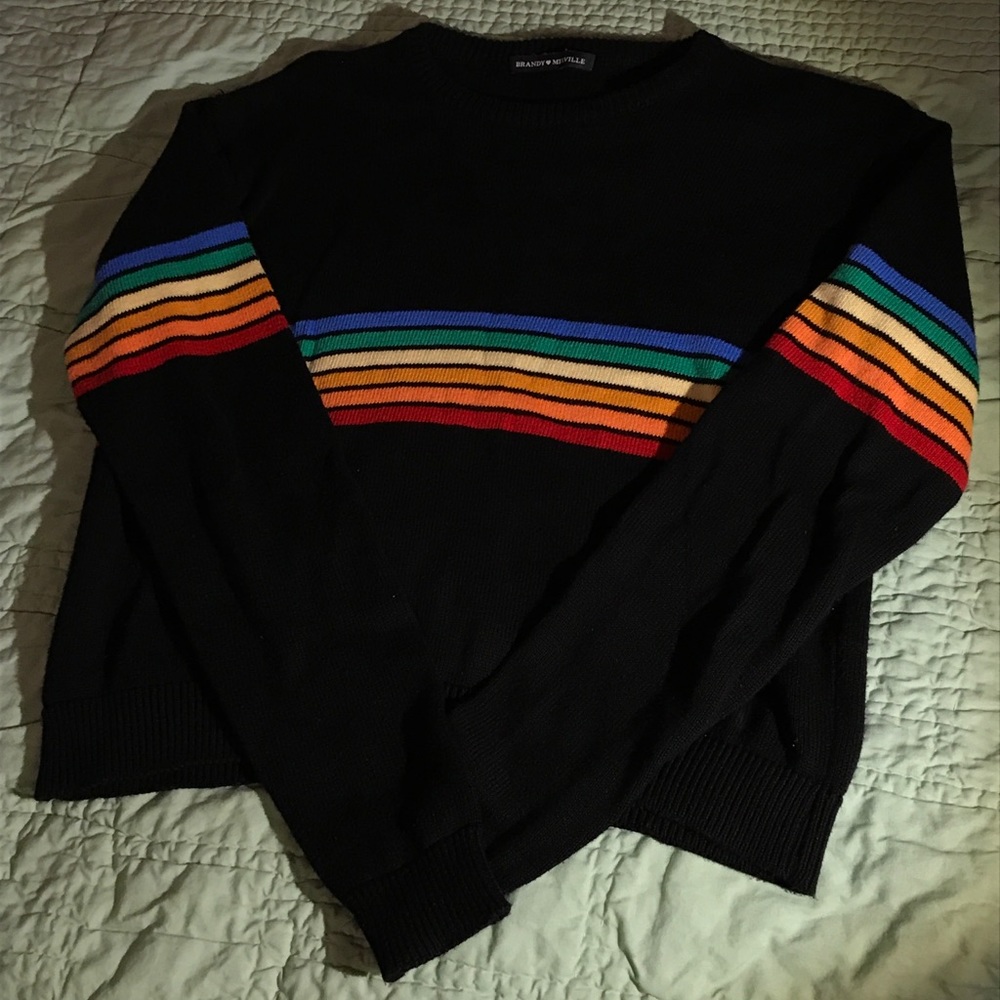 brandy melville rainbow stripes knit